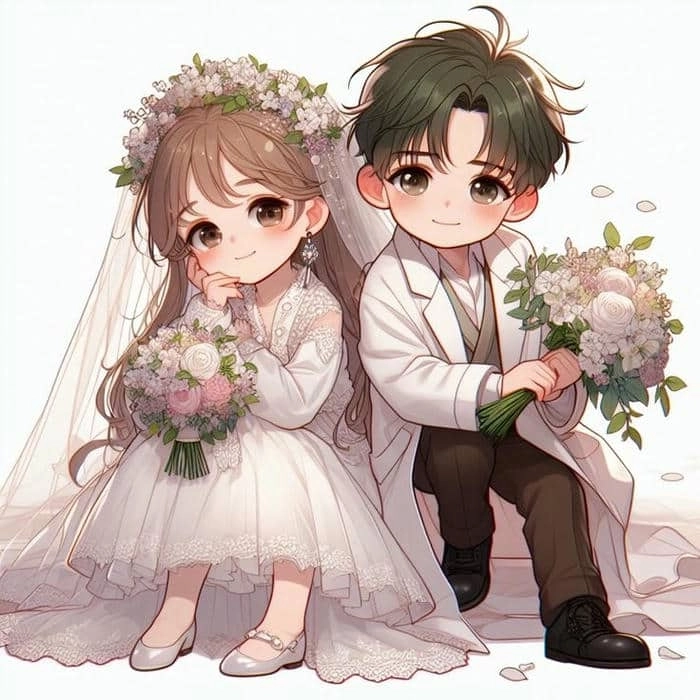 Bộ sưu tập chibi cô dâu chú rể đa phong cách cực xinh