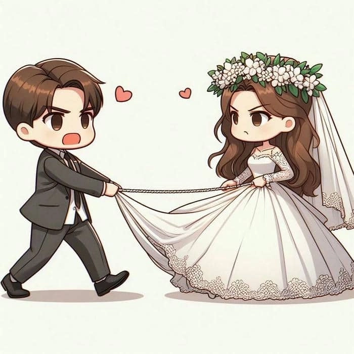Tuyển chọn hình vẽ cô dâu chú rể chibi sáng tạo và đầy cảm xúc