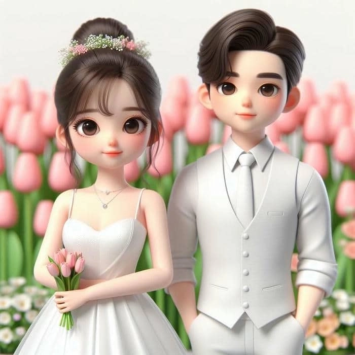 Mẫu chibi cô dâu chú rể áo dài truyền thống cực đẹp và ý nghĩa