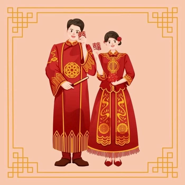Cặp avatar đôi cô dâu chú rể chibi cực xinh dành cho người yêu