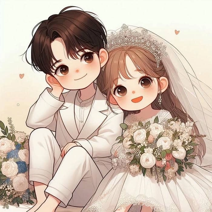Gợi ý cách vẽ chú rể và cô dâu theo phong cách chibi siêu cute