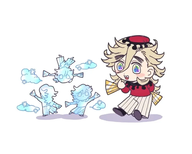 Doma chibi cực kỳ đáng yêu trong phong cách Demon Slayer