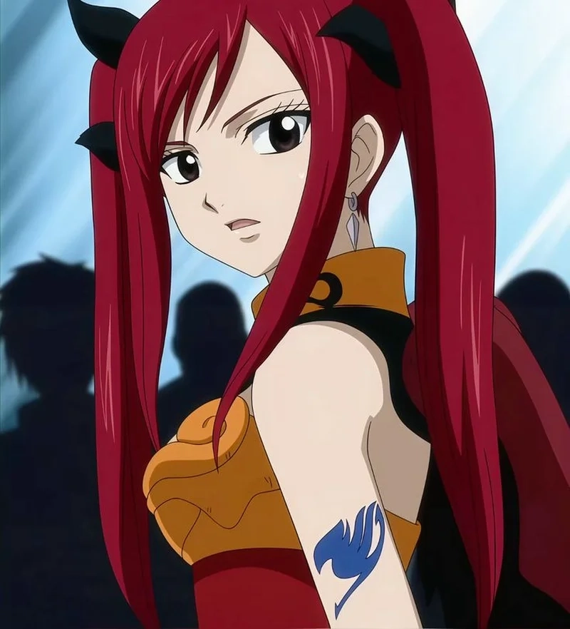 Titania Erza Scarlet oai hùng với bộ giáp rực lửa đẹp mê ly