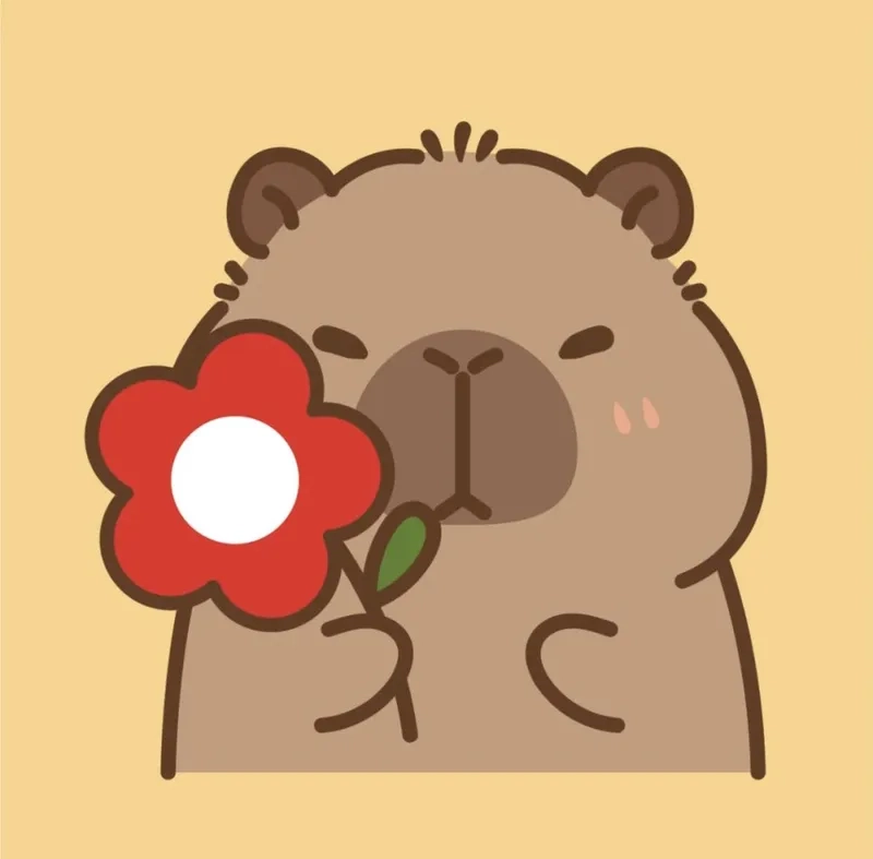 Avatar capybara chibi cute cá tính cho tài khoản mạng xã hội