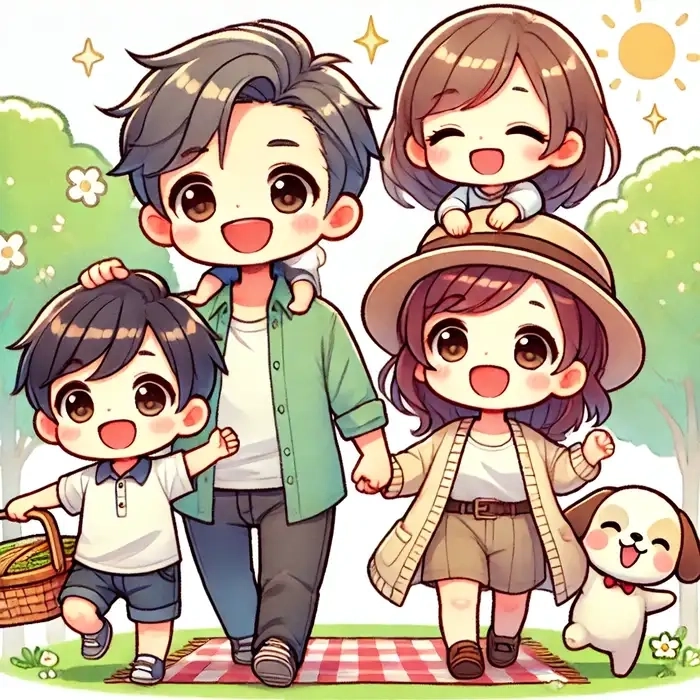 Hình ảnh gia đình chibi sống động dành cho người yêu nghệ thuật