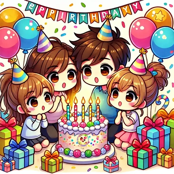 Vẽ gia đình chibi theo phong cách dễ thương độc quyền
