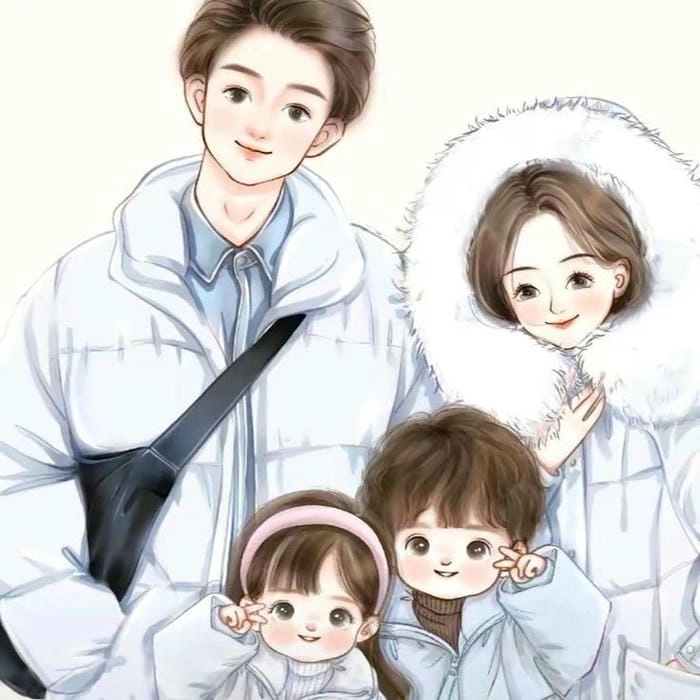 Hình gia đình chibi ngộ nghĩnh dành cho những khoảnh khắc đáng nhớ