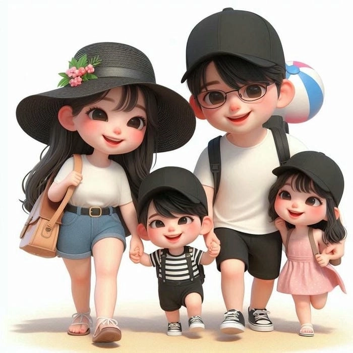 Mẫu chibi gia đình gợi ý thiết kế hình độc đáo cho cả nhà