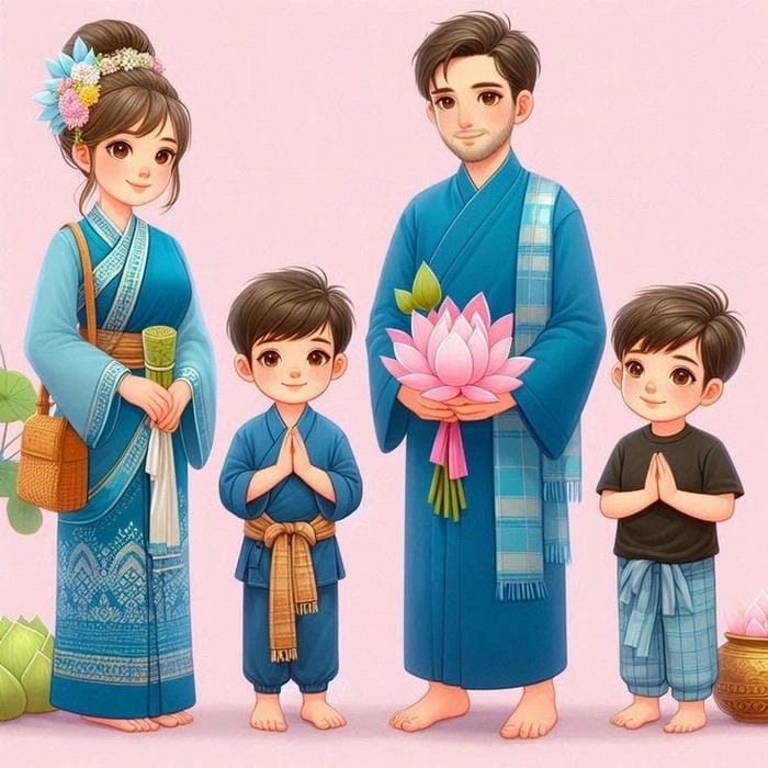 Ảnh gia đình chibi dễ thương cho avatar cả nhà cực yêu