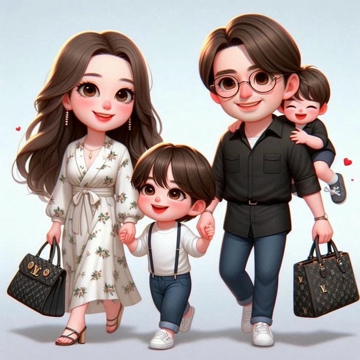 Vẽ tranh gia đình chibi đơn giản dễ thực hiện vẫn siêu dễ thương