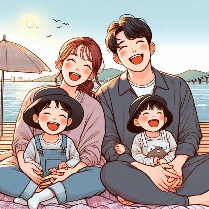 Vẽ gia đình chibi đơn giản phù hợp cho người mới học vẽ
