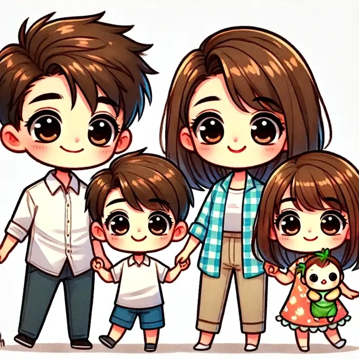 Hình vẽ gia đình chibi tay tạo nên sự đặc biệt và duy nhất
