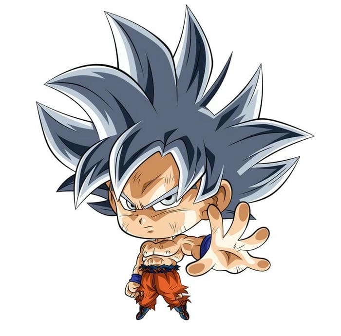Ngắm nhìn goku chibi blue với màu tóc xanh rực rỡ