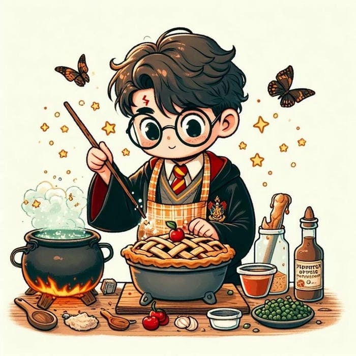 Harry potter chibi 3d mô hình nổi bật như bước ra từ truyện