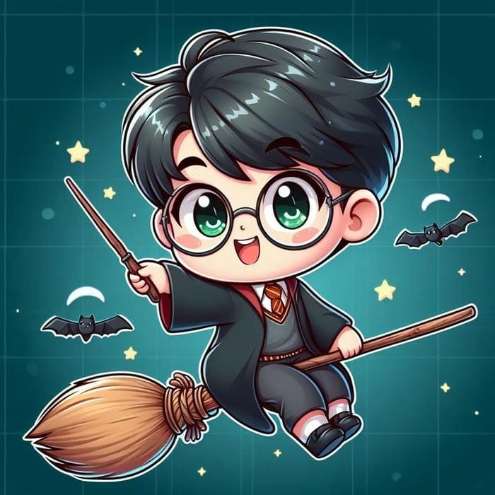 Harry potter chibi hedwig kèm cú trắng dễ thương siêu cấp đáng yêu