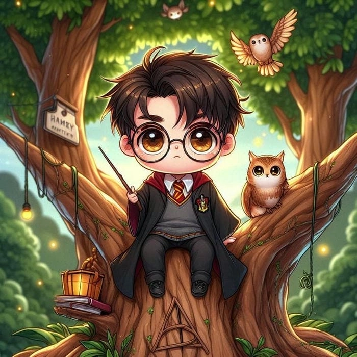 Ảnh harry potter chibi siêu nét dành cho fan làm hình nền