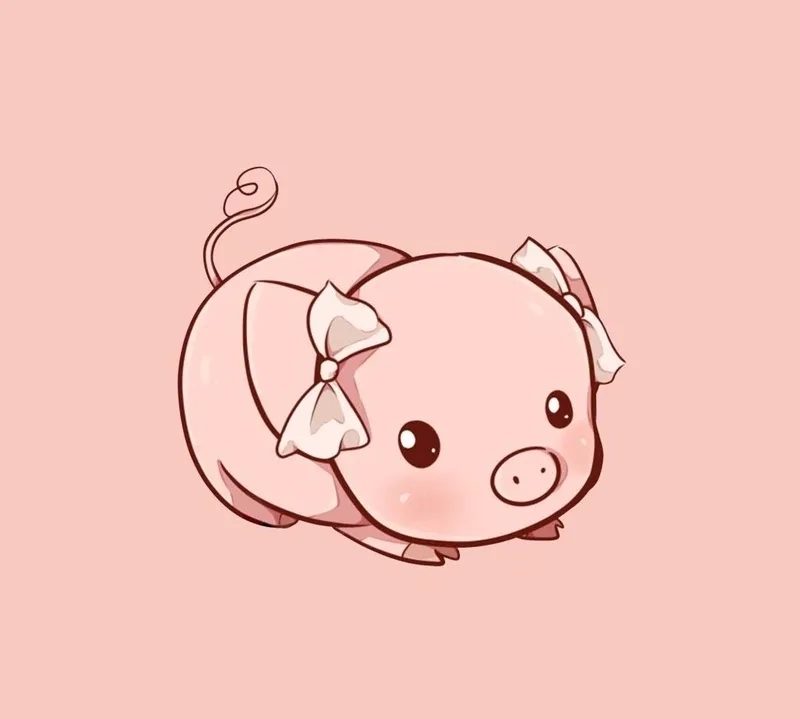 Lợn cute chibi mang lại cảm giác tươi vui mỗi ngày