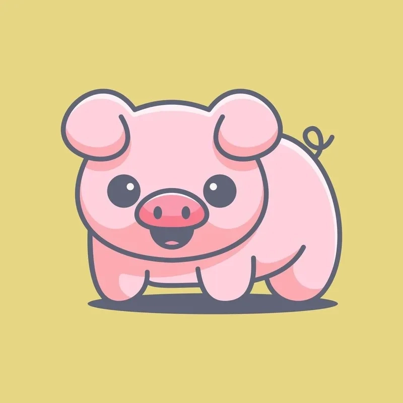 Hình nền heo chibi siêu dễ thương cho ngày thêm vui