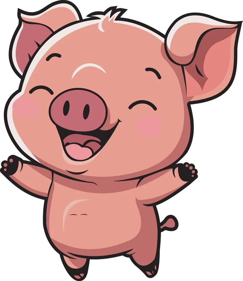 Hình ảnh con heo chibi đáng yêu khiến ai nhìn cũng thích