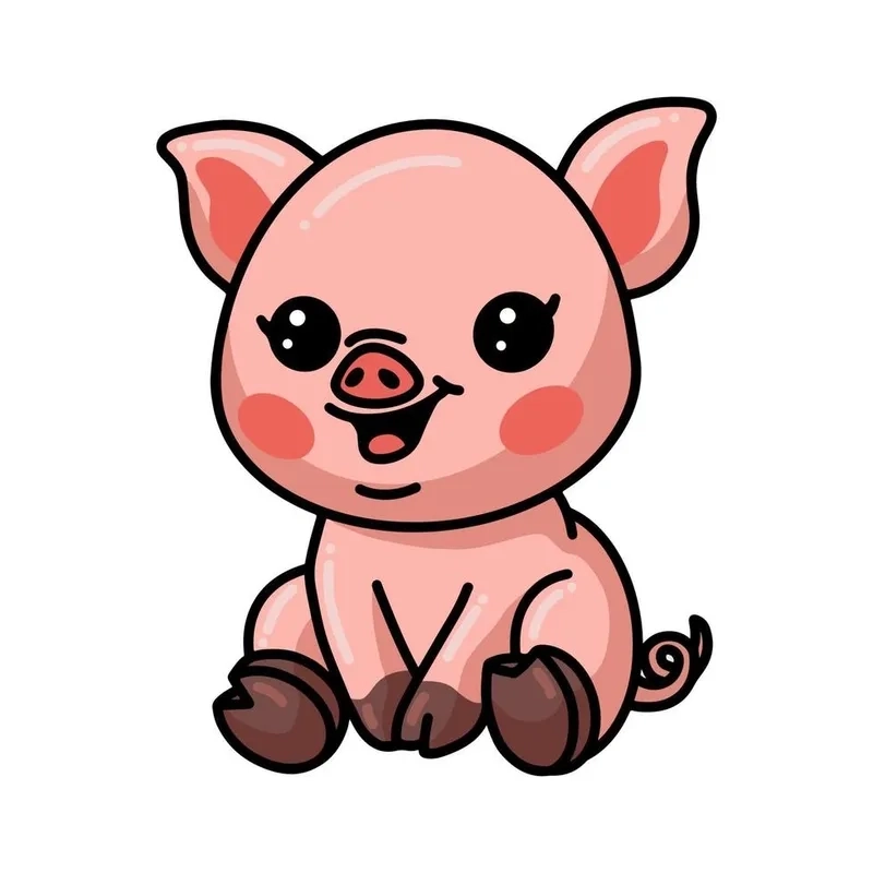 Hình heo con dễ thương chibi mang đến cảm giác vui nhộn