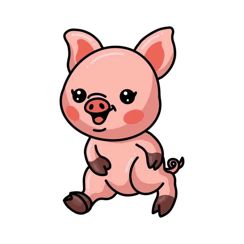 Hình heo cute chibi là lựa chọn tuyệt vời cho hình nền đáng yêu