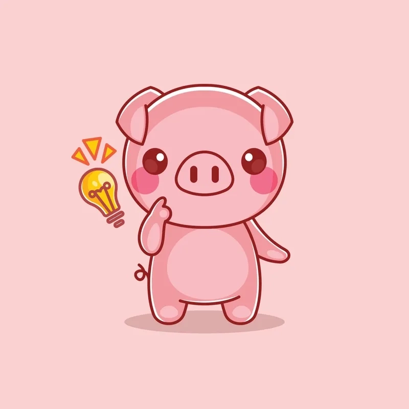 Heo dễ thương chibi phù hợp cho mọi phong cách hình nền