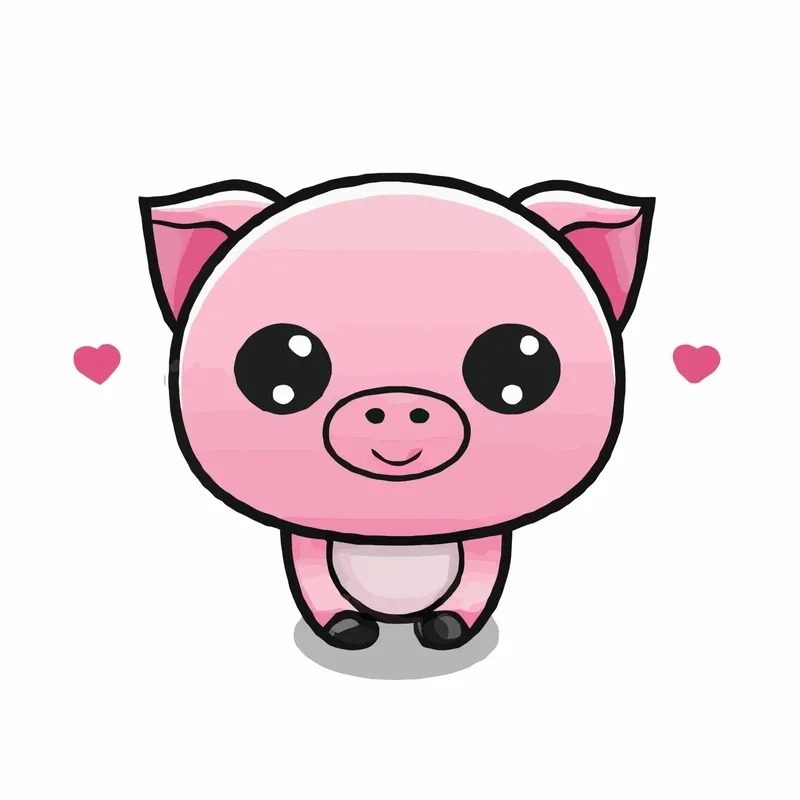 Hình heo chibi sắc nét cho mọi nhu cầu thiết kế