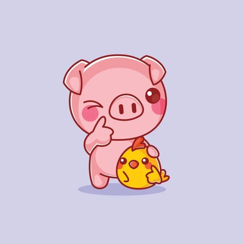 Heo chibi dễ thương nổi bật trong mọi bộ sưu tập hình