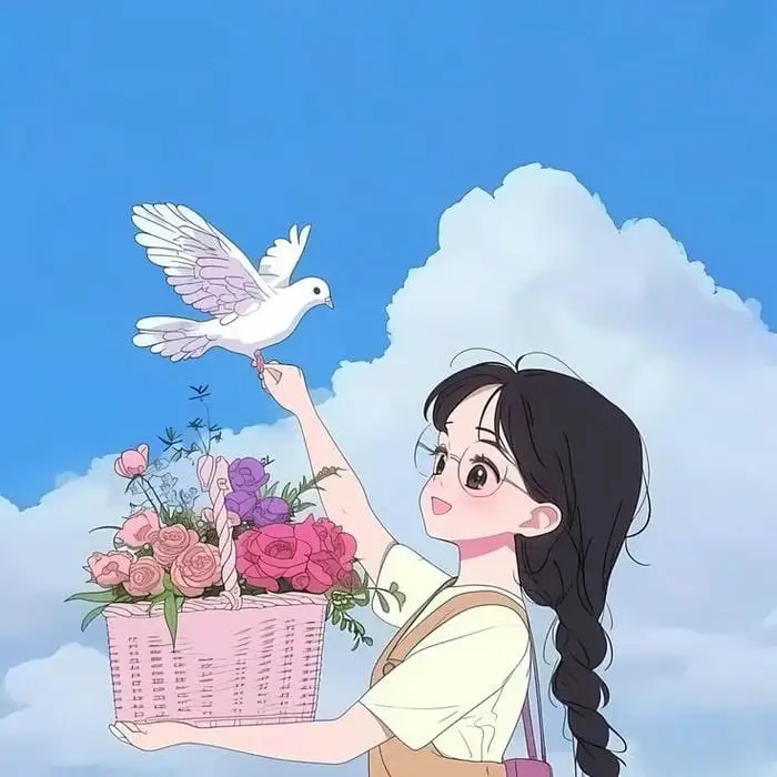 Hình avatar nữ cute chibi dễ thương cho mạng xã hội