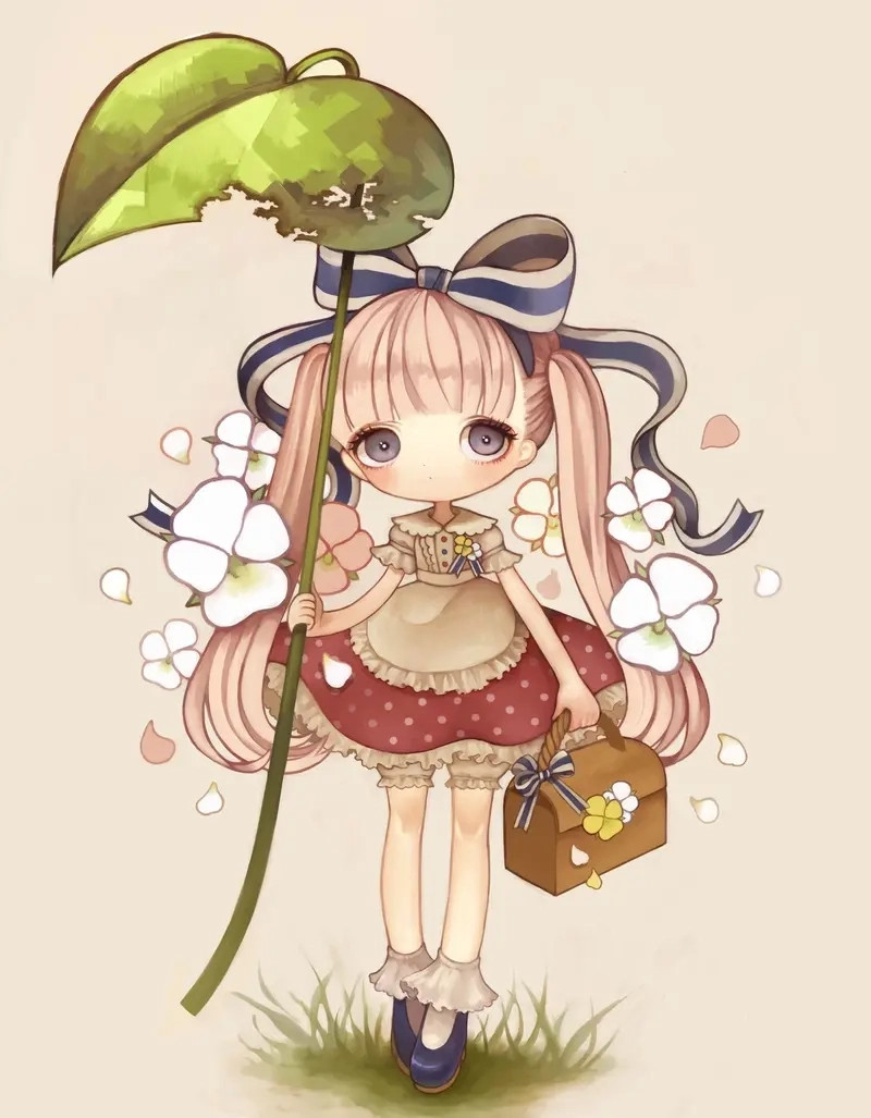 Ngắm nhìn ngay hình nền cute chibi nữ dễ thương nổi bật