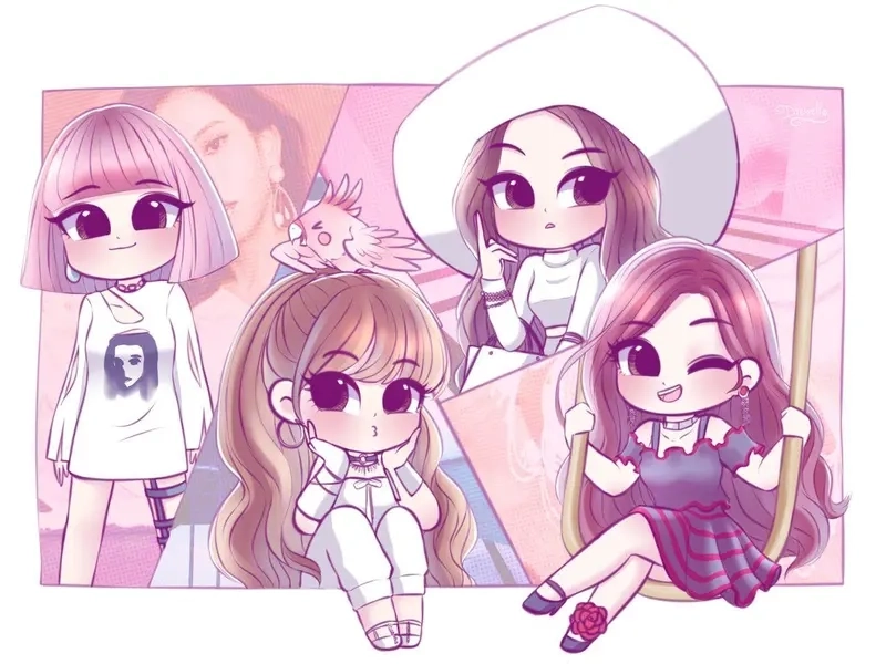 Tỏa sáng cùng hình nền điện thoại blackpink chibi siêu lung linh