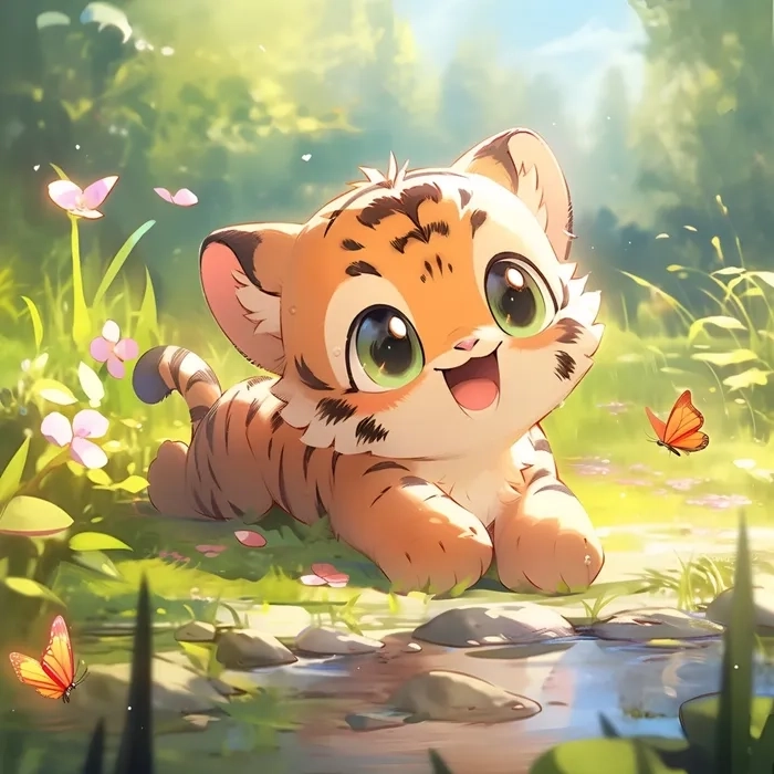 Avatar hổ chibi ngầu mà vẫn dễ thương cho profile ấn tượng