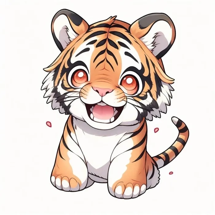 Hình nền con hổ chibi cực đáng yêu cho màn hình thêm nổi bật