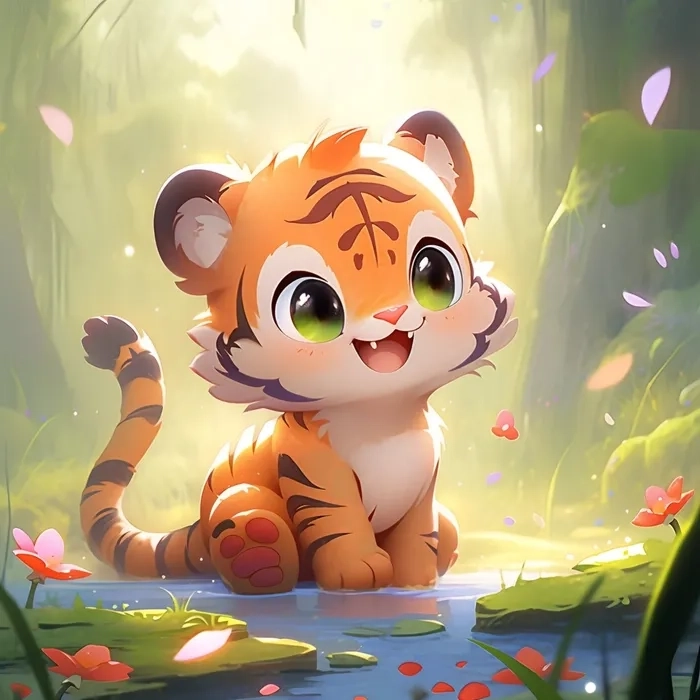 Hình ảnh con hổ chibi dễ thương mang cảm hứng mỗi ngày