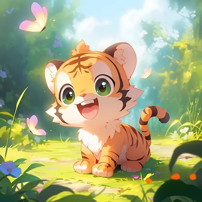 Tiger hổ chibi cute hòa quyện giữa nét mạnh mẽ và dễ thương