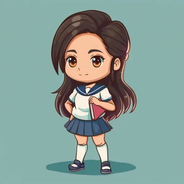 Bộ hình học sinh chibi lung linh dành cho hội yêu tranh cute