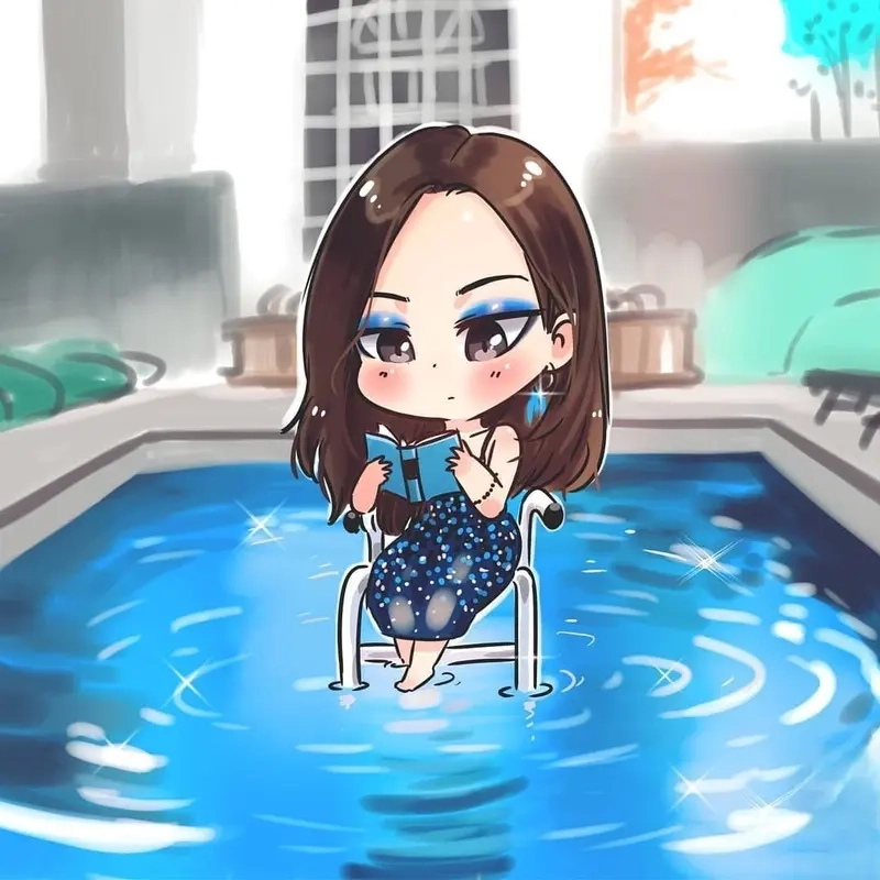 Hình Jennie Blackpink chibi chuẩn style idol Hàn cực xinh