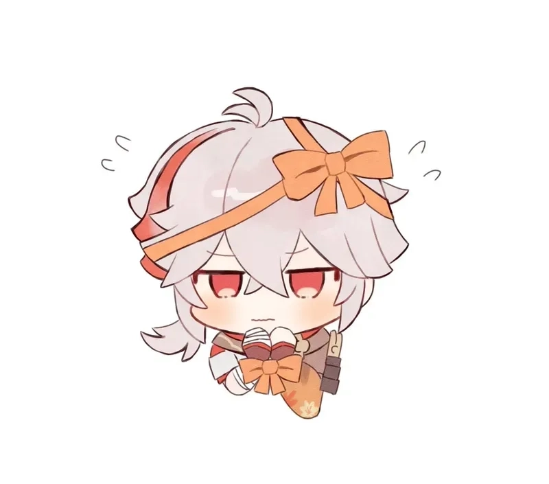 Thêm vào bộ sưu tập ngay Kazuha chibi sticker siêu đáng yêu