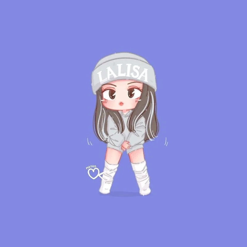 Tải ngay hình Lisa Blackpink chibi siêu ngầu và đáng yêu