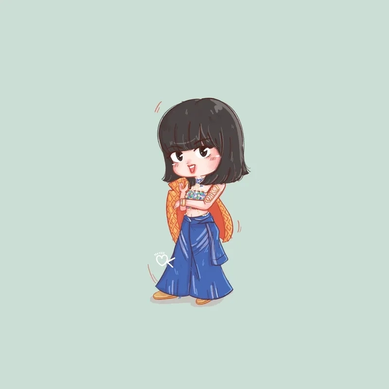 Bộ mẫu vẽ Lisa Blackpink chibi đẹp mê ly khiến fan ngất ngây