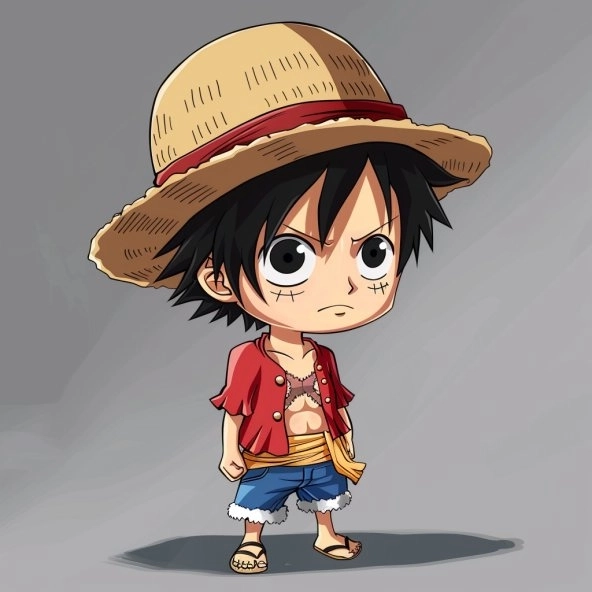 Hình luffy gear 5 chibi siêu ngầu với sức mạnh tối thượng