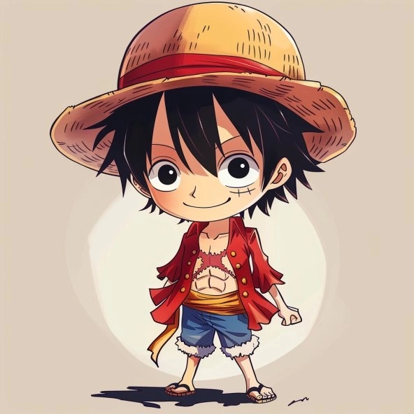 Luffy chibi ngầu đầy cá tính với phong cách độc lạ