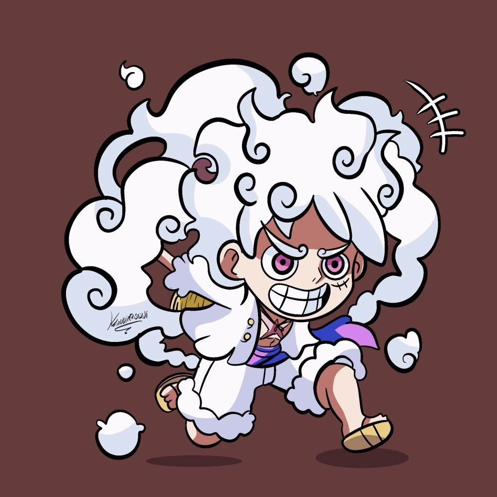 Bùng nổ năng lượng với luffy gear 5 nika chibi cực mạnh