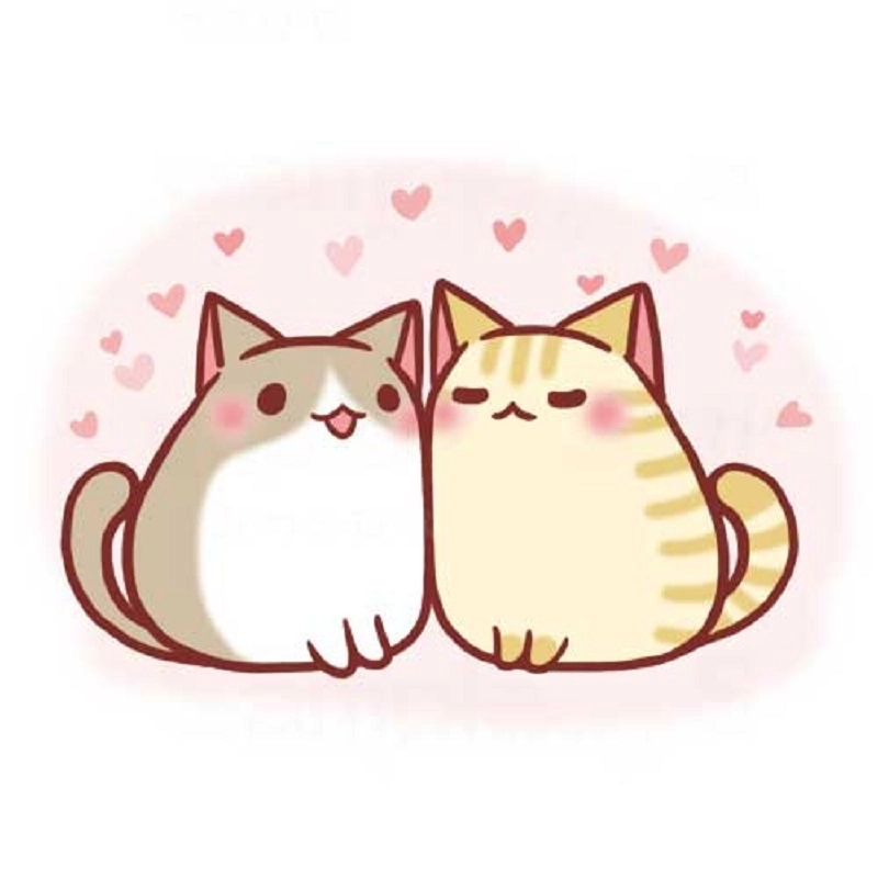 Hình chibi cute mèo lung linh như bước ra từ tranh vẽ