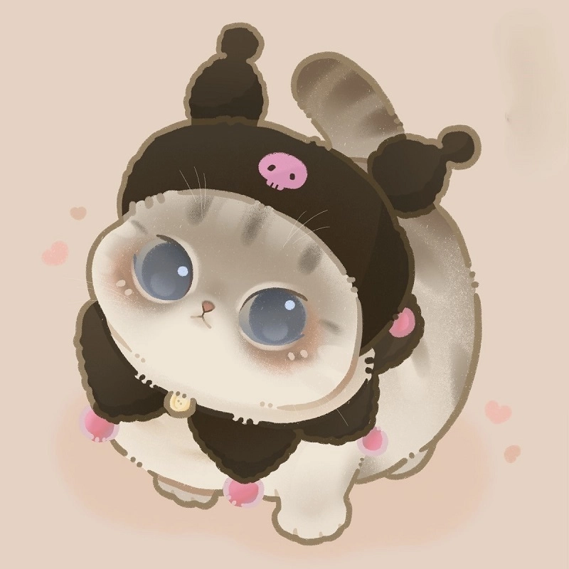 Ảnh cute chibi mèo nhỏ xíu nhưng đốn tim cực mạnh
