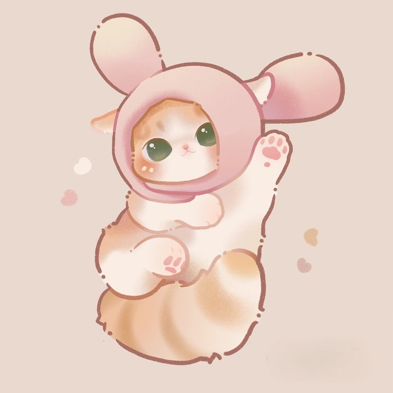 Chibi cute mèo tạo điểm nhấn ngọt ngào cho mọi trang cá nhân