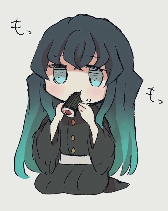 Hà trụ muichirou chibi dễ thương và mạnh mẽ đúng phong cách kiếm sĩ