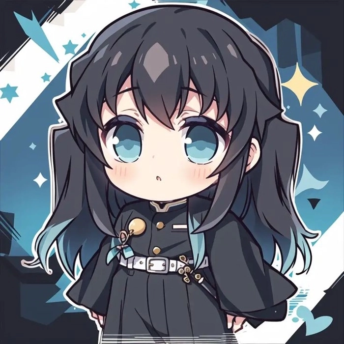 Anime muichirou chibi thể hiện tính cách nhẹ nhàng và lạnh lùng