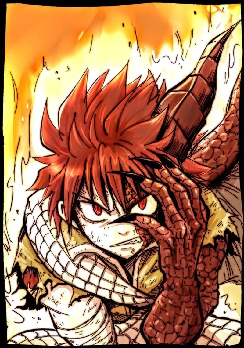 Hình ảnh anime Natsu tỏa sáng cùng hội pháp sư