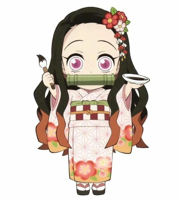 Bé sẽ thích mê với nezuko chibi tô màu dễ thương